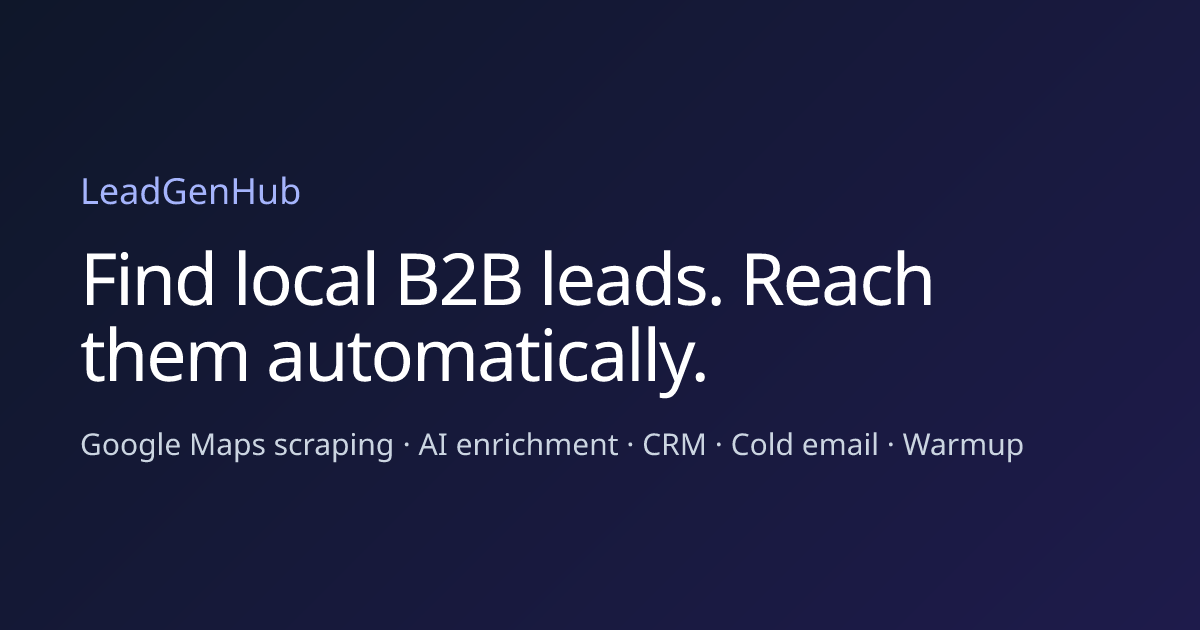 Preview image from LeadGenHub - B2B Lead Generation &amp; Google Maps Scraping